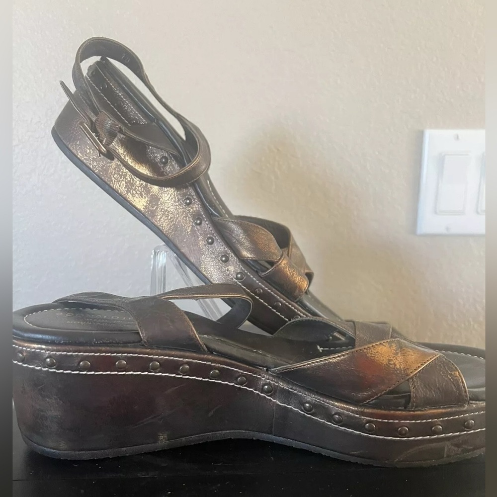 Donald J Pliner Women's Metallic Brown Sandal Wedge Size 10M